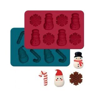 So Yummy by bella Silicone Candy Chocolate Christmas Mold Set, Snowman, Santa